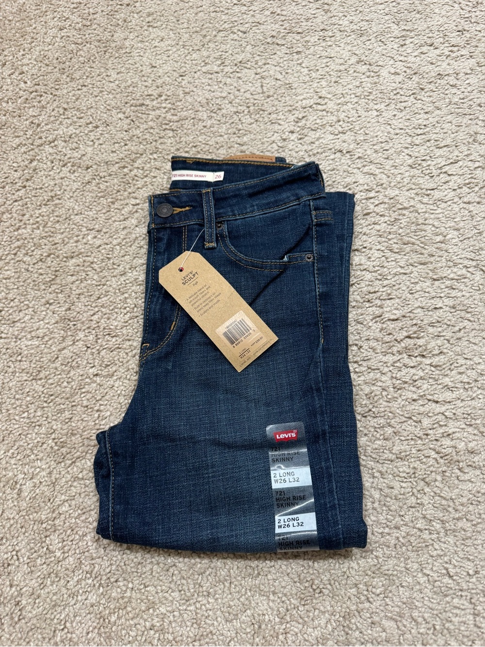 Levi's Women's Dark Indigo High Rise Skinny Jeans W26 L32 NWT